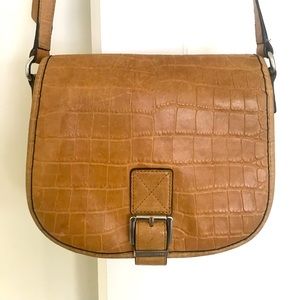 Micheal Kors saddle bag, croc embossed.
